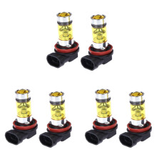 6 x High Power LED Lights 100W H8 H11 Yellow Fog Light 2828 20LED Headlight Lamp