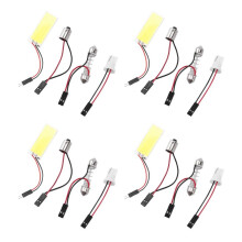 4X T10 501 W5W BA9S Festoon Dome Interior 36 LED COB Adapter Panel Light Bulb DC12V Pure White