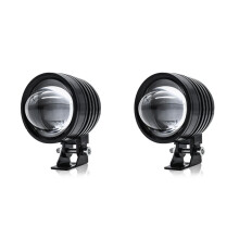 2X 3 Inch Motorcycle Headlight 30W 6000LM Fisheye LED Motorbike Light Headlight Driving Fog Spotlights White+Amber Light