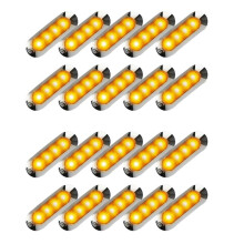 20X Amber LED Trailer Truck Side Lights 4LED Clearance RV 12V-24V