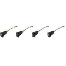 4X Interruttore Un Pulsante 12V Un 4 Poli con Luci di Sfondo Un LED per Fendinebbia Barra Luminosa Un LED DRL (33X22mm)