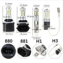 40Pcs H3 Super Bright LED Fog Driving DRL Light Bulbs Kit 6000K White