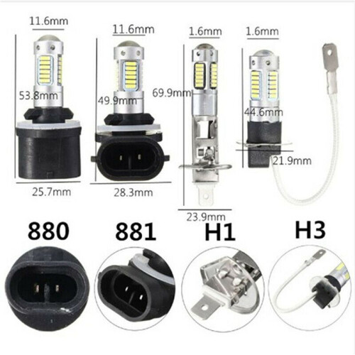 40-Delige H3 Super Heldere LED-Mist DRL-Gloeilampenset 6000K Wit