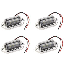 4X 12-24V 6 LED Number License Plate Light Boat Deck Walkway Step Lamp RV Trailer