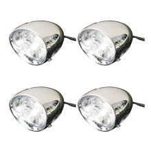 4Pcs 4″ Motorcycle Bike Chrome Bullet Headlight Spot Fog Lamp Bulb for Chopper