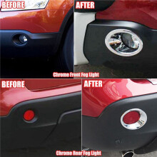4x for Qashqai/Dualis J10 2007-2009 Chrome Front Rear Fog Light Cover Bumper Lamp Trim Molding Garnish Frame
