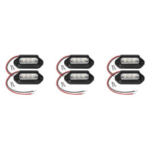 6Pcs 12V LED Number License Plate Light for Car Boats Motorcycle Automotive Aircraft RV Truck Trailer Exterior Lamps