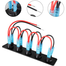Pannello Interruttori A Bilanciere con 5 Interruttori A Levetta Precablati -Off per 12V 24V Car Truck Trailer Truck SUV Marine Boat RV Ship
