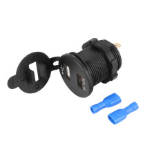 USB Car Socket 12V Car Charger 5V 4.2A Dual USB Car Charger Waterproof Car Cigarette Adapter Adapter with LED Digital Voltmeter for Motorcycle,