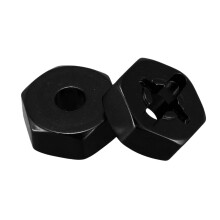 12X Aluminum Alloy 12mm Combiner Wheel Hub Hex Adapter Upgrades for 144001 1/14 RC Car Spare Parts,Black