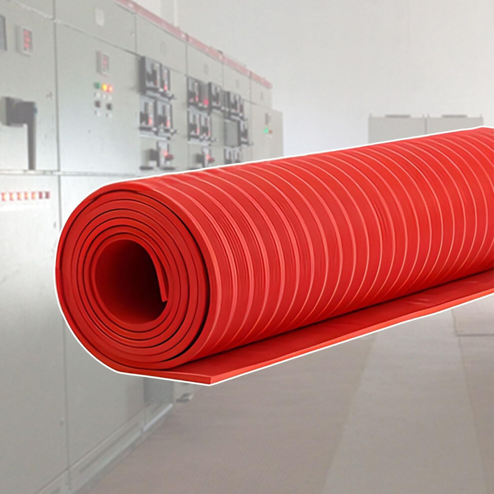 Electrical Safety Mat 6Ft X 8Mm Insulating Rubber For Switchboard Floor Voltage Protection Red 9169991174266