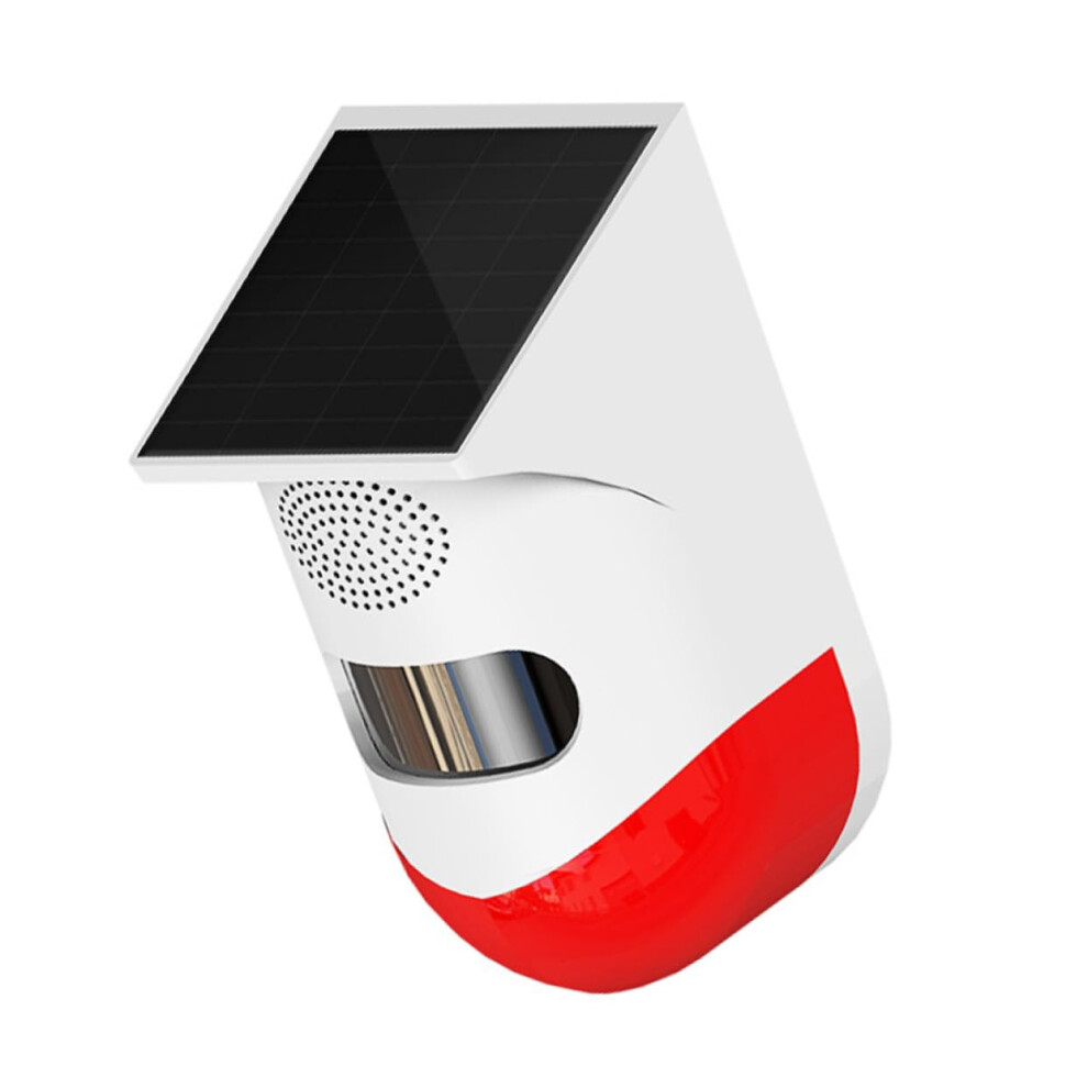 Solar Powered Motion Sensor Outdoor Security Alarm With Fast Charging And Dual Light Sound Alert 9053599546191
