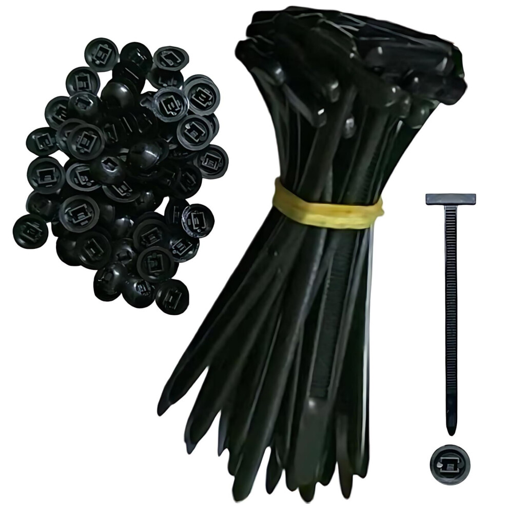 100Pcs Heavy Duty Black Zip Ties Nylon Selflocking Cable Ties For Automotive And Organization 9174973172840