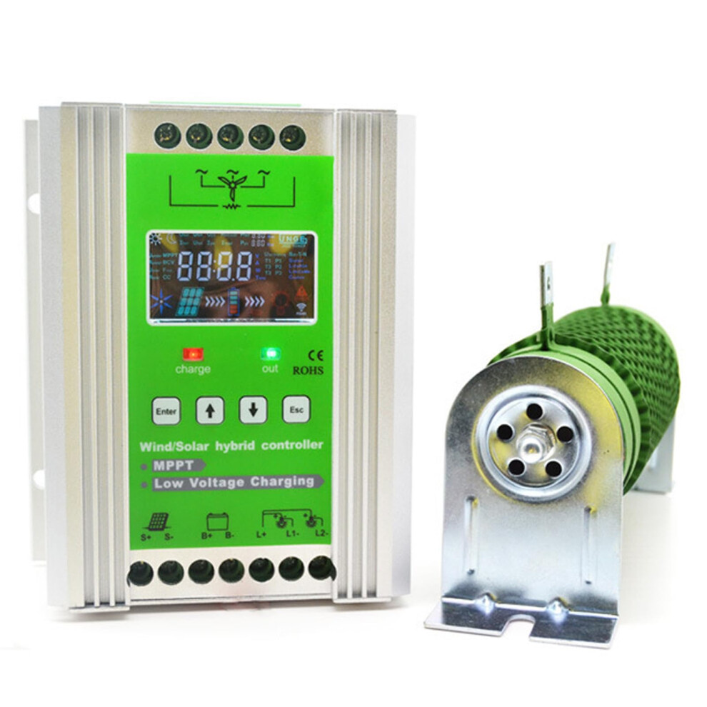 Hybrid Wind Solar Charge Controller Mppt For 12V 24V 48V With Lcd Display And Overcharge Protection 9174973172888