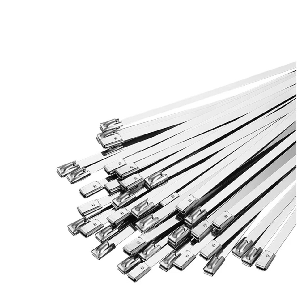 316 Stainless Steel Cable Ties 150Mm 4.6Mm Selflocking Metal Zip Ties For Exhaust Wrap 100Pcs 9053599546375
