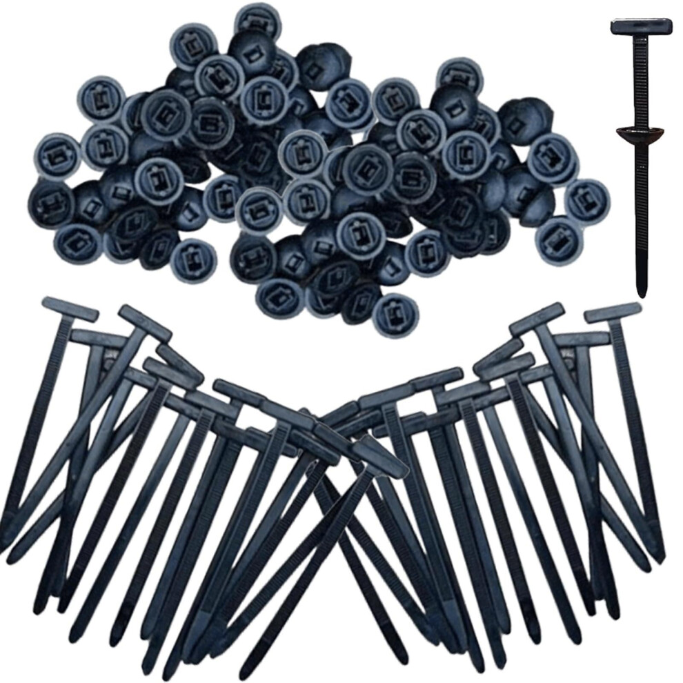 120Pcs Heavy Duty Nylon Cable Ties, Reusable Push Mount Zip Ties For Automotive Wire Harness 9053599546535