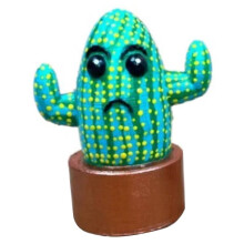 Bambola di Cactus con Grandi Occhi, In Miniatura, Unica, , Decorazione per La Stanza da Tavolo, Cactus B