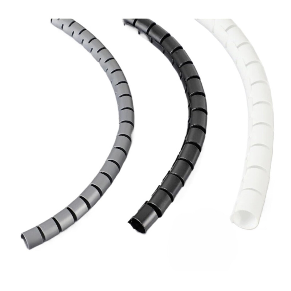 Flexible Cable Management Sleeve 42Mm White Zipup Wire Organizer For Home Office And Tv Setup 9053599546627