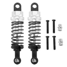 Amortiguador de Amortiguador de 65 Mm Ajustable en Aceite de 2 Piezas para Coche Rc 1/18 A959 A969 A979 K929 Hpi Hsp Losi , Plata