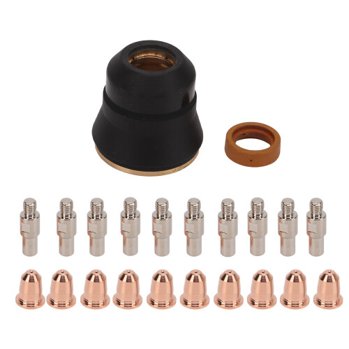 22Pcs Plasma Cutter Replacement Accessories Electrode Torch Nozzle Shield 1