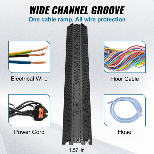 39 in Drop Over Cable Protector Ramp, Single Channel Cord Cover for Trip Hazard Prevention 2