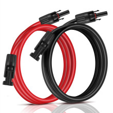 26ft 10AWG Solar Extension Cable Red and Black with MC4 Connectors Male to Female Lower Voltage Drop