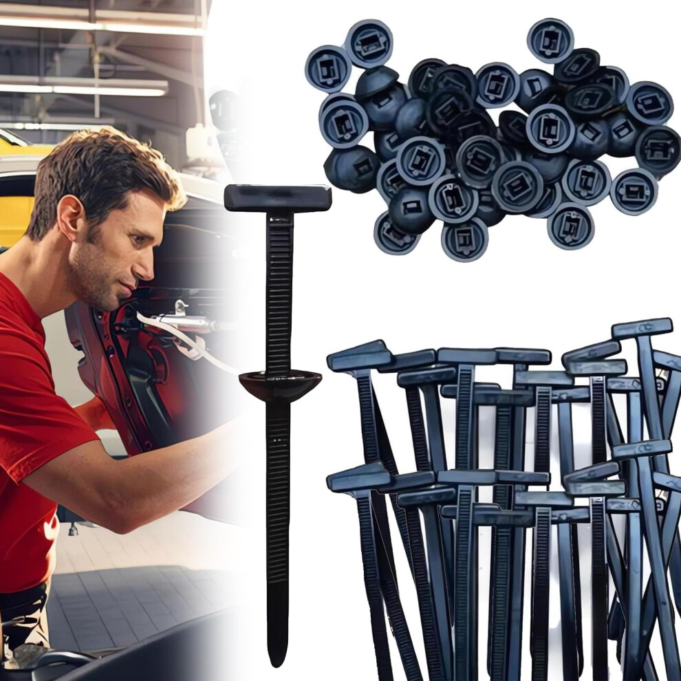 Automotive Cable Clips With Nylon Zip Ties, Heavy Duty Uv Resistant Selflocking For Car 200Pc 9053599547044
