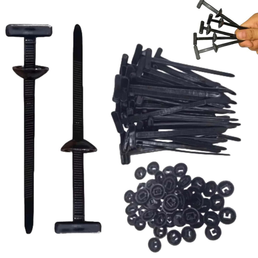 100Pcs Automotive Cable Ties Heavy Duty Nylon Universal Car Fasteners For Bumper And Trunk 9053599547099