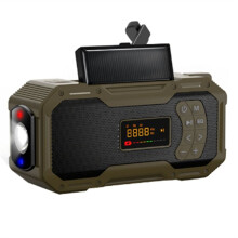 Emergency Weather Radios Hand Crank Solar Speaker Portable AM FM Radio 5000mAh Battery Powered Waterproof
