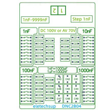 Dnc2B04 1Nf Till 9999Nf Step-1Nf Fyra Decennier Programmerbar Kondensatorkort Polypropenfilmkondensator C35 Din, med Hölje