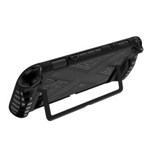 TPU Protective Shell for 2 Handheld Game Console Case Shockproof Back Cover with Kickstand Game Accessories Black