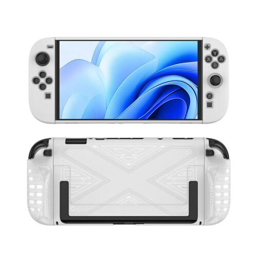 TPU Protective Shell for  2 Handheld Game Console Case Shockproof Back Cover with Kickstand Game Accessories White 2