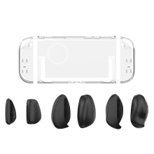 Kit Coque Transparente + Poignée pour Console de Jeu Switch2, Coque de Protection Ergonomique avec Poignées de Rechange D