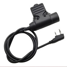 New U94 PTT Cable Plug Adapter for  UV-5R UV-S9  UV-82 AR-152 UV-10R Walkie Talkie Two Way Radio Black