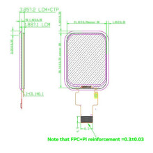 1.83 Inch Round IPS TFT LCD Display 240x284 ST7789 Capacitive Touch Screen, 4- SPI Interface ST7789P3 Driver IC