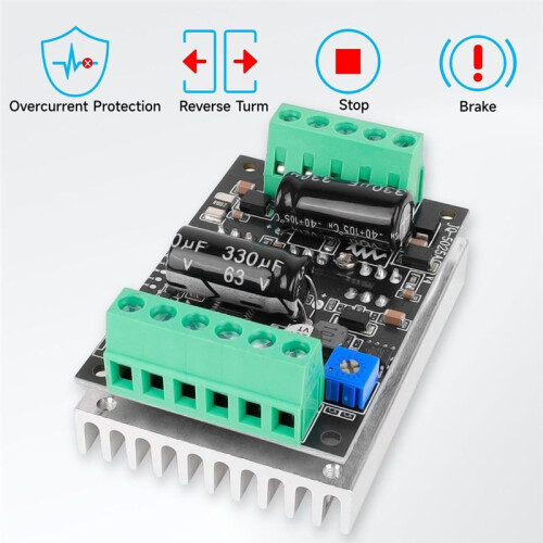 6- 60V 20A 500W BLDC Three-Phase Brushless Motor Controller PWM Hall Motor Control Driver Board 1