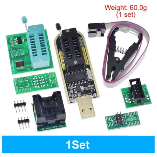 CH341B 24 25 Series EEPROM Flash BIOS USB Programmer Module SOIC8 SOP8 Test Clip for EEPROM 1