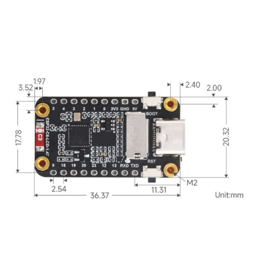 ESP32-C6 Lcd Screen Development Board Wifi 6  5 Onboard Rgb Color 1.47 Inch Tft Led Screen USB Type-C Interface 2