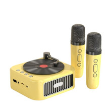 Retro Bluetooth5.3 Speaker with 2 Microphone18th Century Phonograph Style Speaker 360 Stereo Sound Vinyl Record B