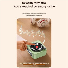Alto-Falante Bluetooth5.3 Retrô com 2 MicrofonesAlto-Falante Estilo Fonógrafo Do Século XVIII Som Estéreo 360 Disco de Vinil A