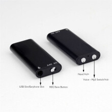Ultra-Thin Voice Recorder Digtal Sound Activated Dictaphone Noise Reduce Record Encrypt Documen MP3 Player Style:16G