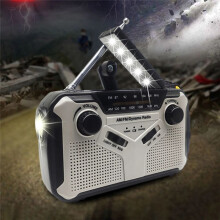 Solar Radio, AM/FM Portable Crank Radio Dynamo Emergency Radio with 2500 MAh Rechargeable Battery, SOS Alarm for Camp