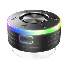 Shower Speaker -Compatible 5.3 Waterproof Wireless Speaker FM Radio with Suction Cup for Bathroom Pool Black