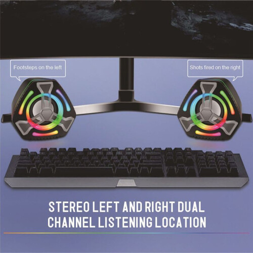USB Wired Computer Speaker Multimedia Computer Subwoofer Colorful Lighting Effect RGB Desktop Game Speaker 1