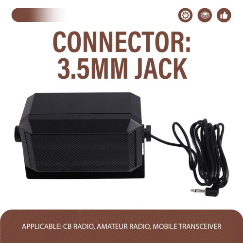 CB Radio Speaker 5W 3.5mm Plug Rectangular CB External Speaker Professional for Mobile Transceiver for CB Radio 1
