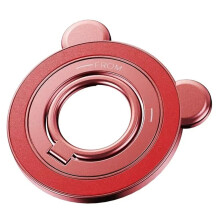 Magnetic Phone Grip Holder Portable Finger Ring Stand with 360 Rotation 90 Flip Kickstand for Smartphones Red