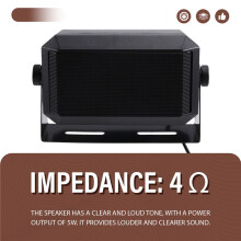 Haut-Parleur Radio CB 5 W, Prise 3,5 mm, Rectangulaire, Professionnel, pour Émetteur-Récepteur Mobile pour Radio CB.