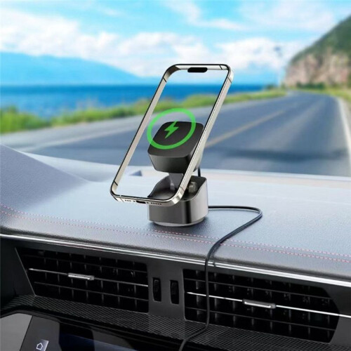 Foldable Wireless Charging Magnetic Car Holder Universal Suction Cup Retractable Car Phone Holder 2