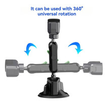 Support de Téléphone à Ventouse pour Voiture, Stabilisateur, Perche à Selfie, Rotation à 360.
