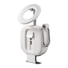 Multifunctionele Opvouwbare Draagbare Magnetische Telefoonhouder/Statief, Draaibaar, Universeel, 360 Reisstandaard, Verstelbaar, Wit